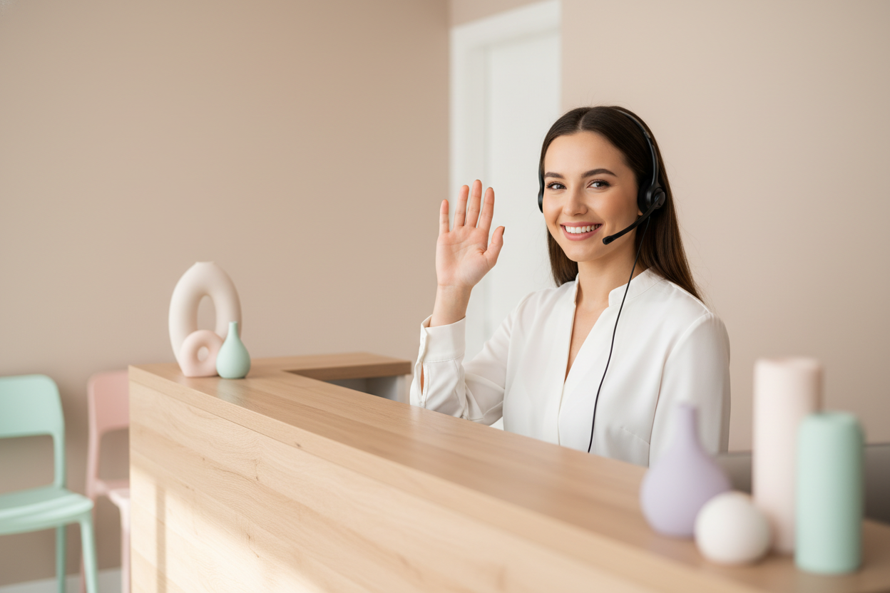 saludando con la mano arriba 